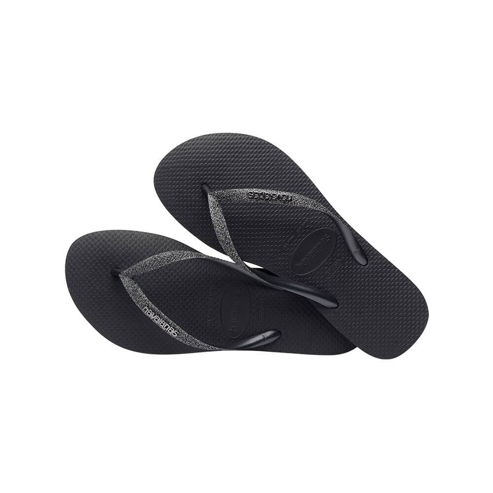 Havaianas Slim כפכף סלים בצבע שחור גליטר