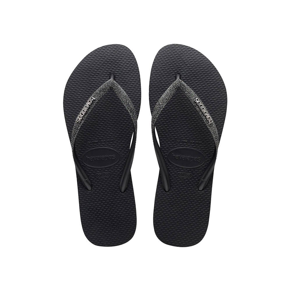 Havaianas Slim כפכף סלים בצבע שחור גליטר