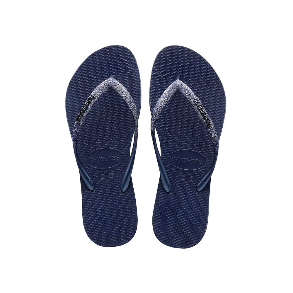 Havaianas Slim כפכף סלים בצבע כחול גליטר