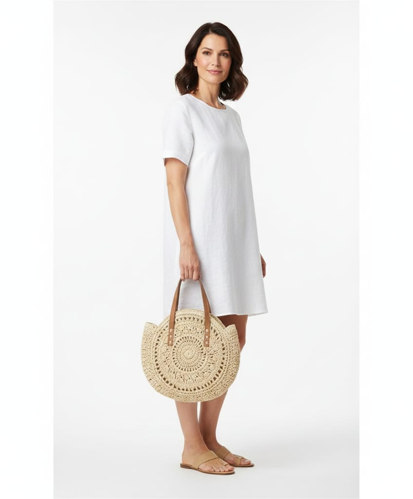 תיק צד עשוי קש