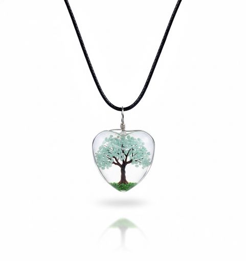 שרשרת יציקה אקרילית מוטיב צמחי