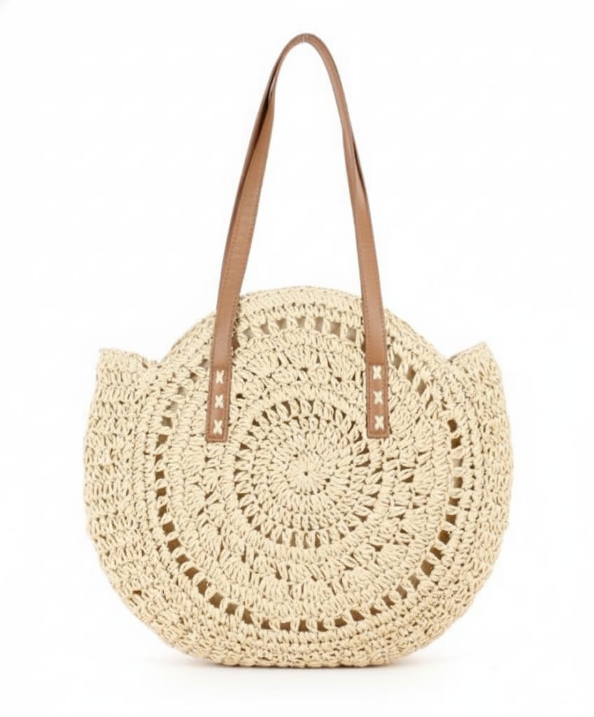 תיק צד עשוי קש