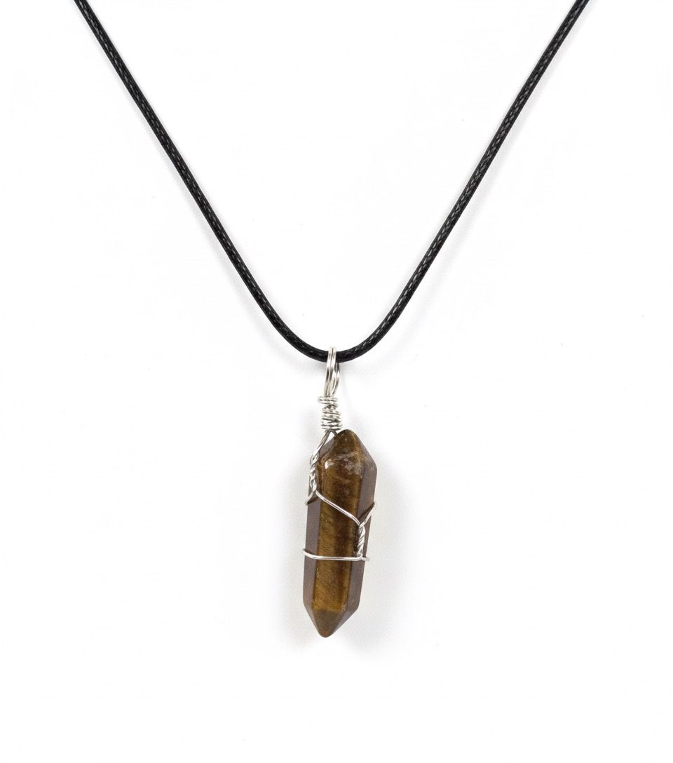 שרשרת תליון קריסטל צורת חרוט ולב