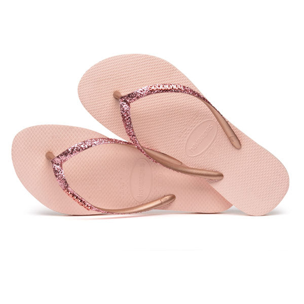 Havaianas Slim כפכף סלים בצבע רוז בלט גליטר